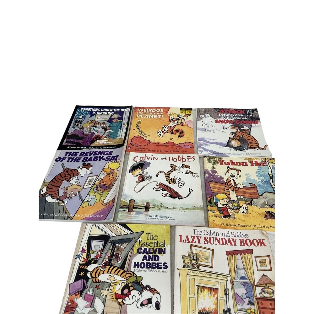 Calvin and Hobbes Books Lot Of 8 Bill Watterson Paperback